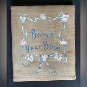 Baby’s Year Book Keepsake Journal Unused  Illustrated May Farini Antique Vintage
